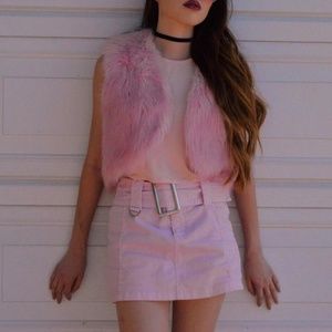 Belted Light Pink Y2K Mini Skirt in Size Small 💕